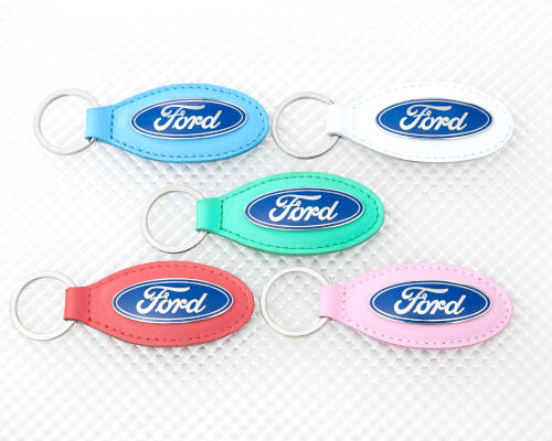 thumbnail interactive-video image 1 of Genuine Ford Braided Leather Metal Keyring - Modern Black Horse Shoe Key Fob 1 of 6