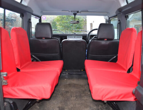 Land Rover Defender Inward Facing Seat Covers - Red Land Rover Defender Inward Facing Seat Covers - Red